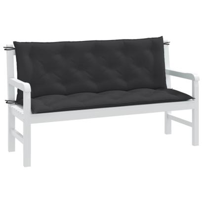 Pernă bancă de grădină 2 buc melanj antracit 150x50x7 cm textil GartenMobel Dekor