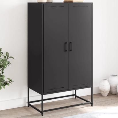 Dulap înalt, negru, 68,5x38,5x123,5 cm, oțel GartenMobel Dekor