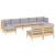 Set mobilier de grădină cu perne, 5 piese, gri, lemn de pin GartenMobel Dekor
