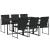Set mobilier de grădină, 7 piese, negru, textilenă GartenMobel Dekor
