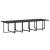 Set mobilier de grădină, 17 piese, negru, textilenă GartenMobel Dekor