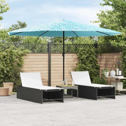 Umbrelă soare de grădină stâlp din oțel, albastru 388x388x248cm GartenMobel Dekor