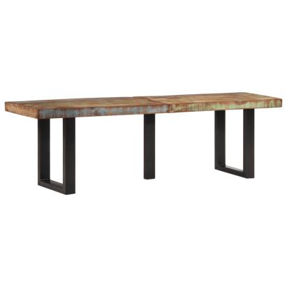 Bancă, 160 cm, lemn masiv reciclat și oțel GartenMobel Dekor