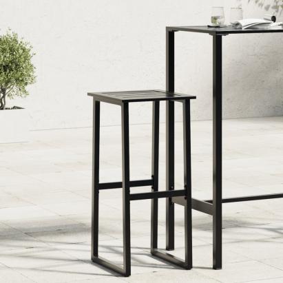 Scaune bar 4 buc. negru 38x38x80 cm oțel vopsit electrostatic GartenMobel Dekor