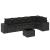 Set canapele de grădină cu perne, 7 piese, negru, poliratan GartenMobel Dekor