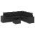 Set canapele de grădină cu perne, 7 piese, negru, poliratan GartenMobel Dekor