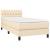 Pat box spring cu saltea, crem, 90x200 cm, textil GartenMobel Dekor