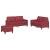 Set de canapele cu perne, 3 piese, roșu vin, piele ecologică GartenMobel Dekor