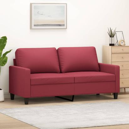 Canapea cu 2 locuri, roșu vin, 140 cm, piele ecologică GartenMobel Dekor