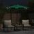 Umbrelă soare de grădină stâlp din oțel/LED verde 225x225x212cm GartenMobel Dekor