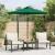 Umbrelă soare de grădină stâlp din oțel/LED verde 225x225x212cm GartenMobel Dekor
