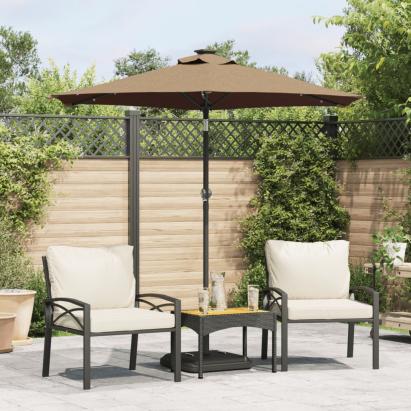Umbrelă soare de grădină stâlp din oțel/LED taupe 225x225x212cm GartenMobel Dekor