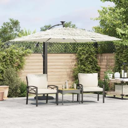 Umbrelă soare de grădină stâlp din oțel, alb 246x246x230cm GartenMobel Dekor