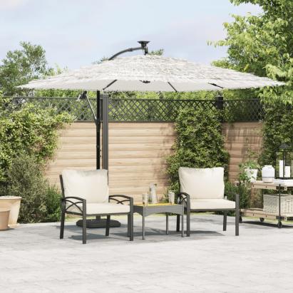 Umbrelă soare de grădină stâlp din oțel, alb 269x269x235cm GartenMobel Dekor