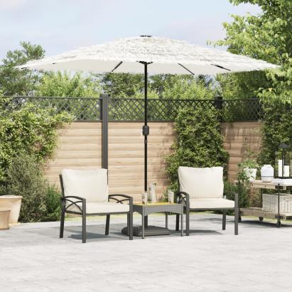 Umbrelă soare de grădină cu stâlp din oțel, alb 300x200x250 cm GartenMobel Dekor