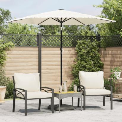 Umbrelă soare de grădină stâlp din oțel, alb 223x223x213cm GartenMobel Dekor
