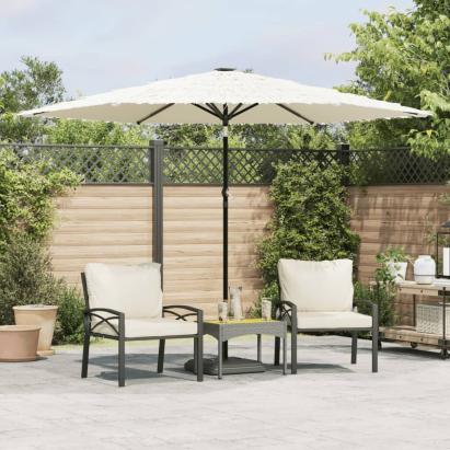 Umbrelă soare de grădină stâlp din oțel, alb 288x288x225cm GartenMobel Dekor