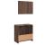 Set mobilier de baie, 2 piese, stejar maro, lemn prelucrat GartenMobel Dekor