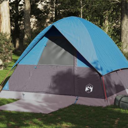 Cort de camping cupolă pentru 4 persoane, albastru, impermeabil GartenMobel Dekor