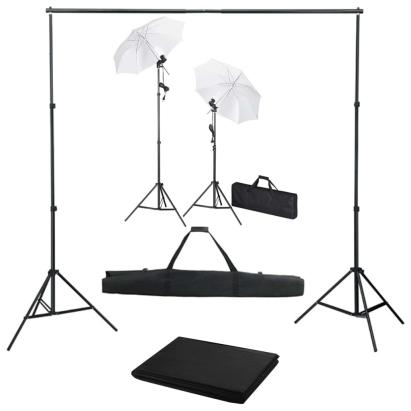 Kit studio foto cu fundal, lămpi și umbrele GartenMobel Dekor