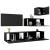 Set dulapuri TV, 4 piese, negru, lemn prelucrat GartenMobel Dekor