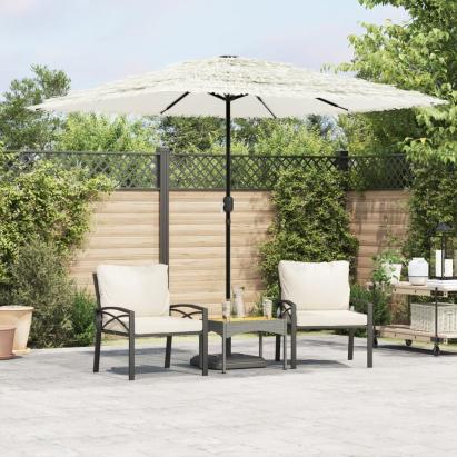 Umbrelă soare de grădină stâlp din oțel, alb 248x248x248cm GartenMobel Dekor