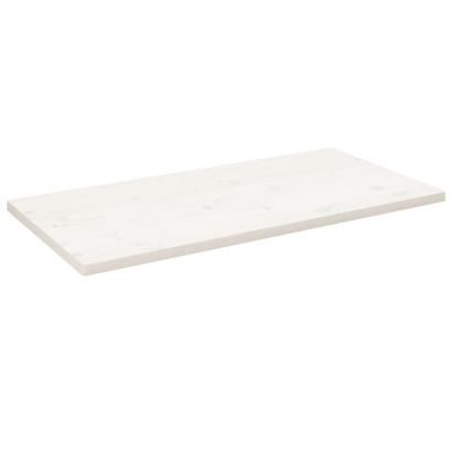 Blat de masă alb 100x50x2,5 cm lemn masiv de pin dreptunghiular GartenMobel Dekor