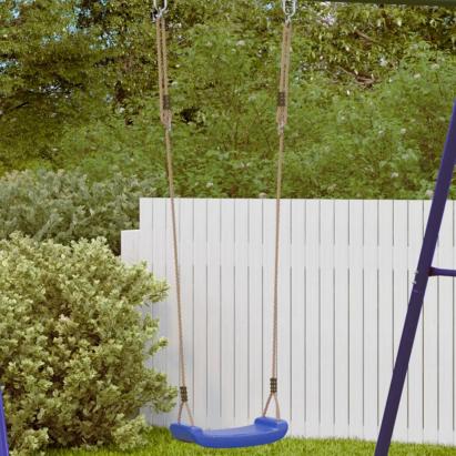 Leagăn de exterior pentru copii single albastru funie reglabilă GartenMobel Dekor