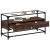 Dulap TV blat sticlă, stejar maro, 98x35x51 cm lemn prelucrat GartenMobel Dekor