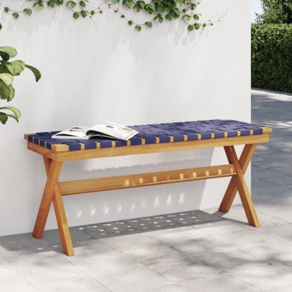 Bancă de grădină, albastru închis, lemn masiv acacia/textil GartenMobel Dekor