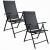 Set 2 scaune gradina/terasa, reglabile, aluminiu, negru, 48x67-99x43 cm, Jumi GartenVIP DiyLine