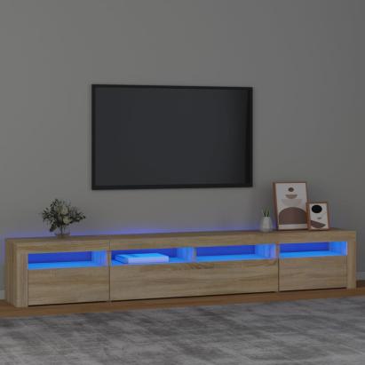 Comodă TV cu lumini LED, stejar sonoma, 240x35x40cm GartenMobel Dekor