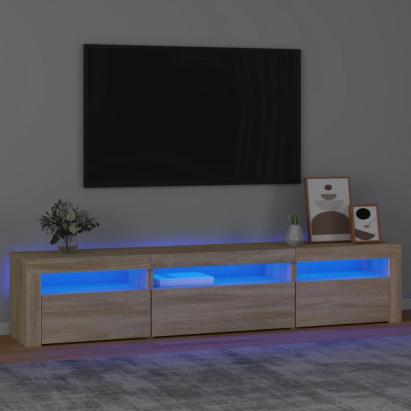Comodă TV cu lumini LED, stejar sonoma, 195x35x40 cm GartenMobel Dekor