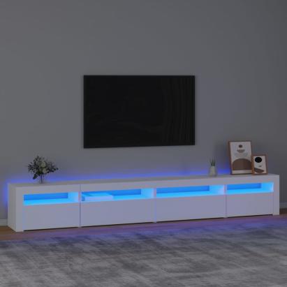 Comodă TV cu lumini LED, alb, 270x35x40 cm GartenMobel Dekor