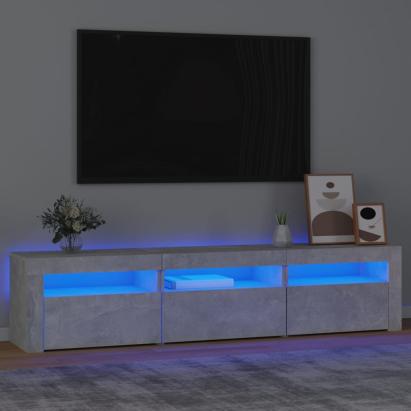 Comodă TV cu lumini LED, gri beton, 180x35x40 cm GartenMobel Dekor