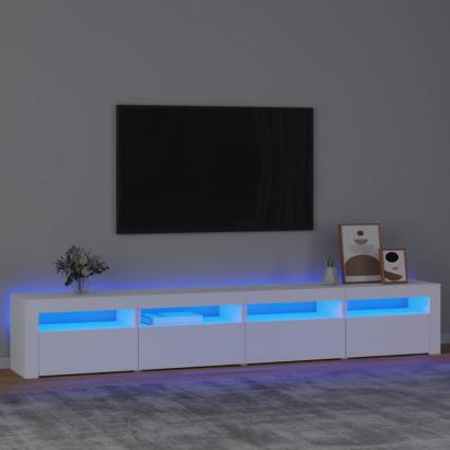 Comodă TV cu lumini LED, alb, 240x35x40 cm GartenMobel Dekor