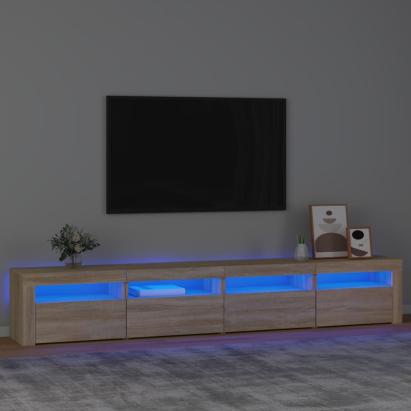Comodă TV cu lumini LED, stejar sonoma, 240x35x40cm GartenMobel Dekor
