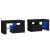 Noptiere cu lumini LED, 2 buc., negru, 70x36,5x40 cm GartenMobel Dekor
