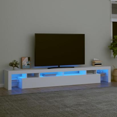 Comodă TV cu lumini LED, alb, 260x36,5x40cm GartenMobel Dekor