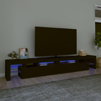 Comodă TV cu lumini LED, negru, 260x36,5x40cm GartenMobel Dekor