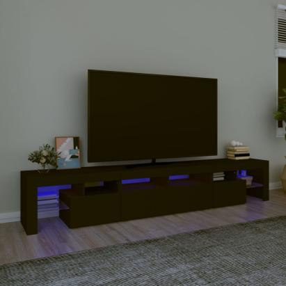 Comodă TV cu lumini LED, negru, 230x36,5x40 cm GartenMobel Dekor
