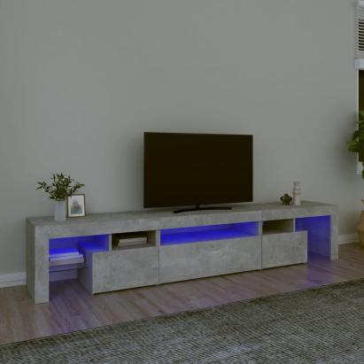 Comodă TV cu lumini LED, gri beton, 215x36,5x40cm GartenMobel Dekor
