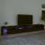 Comodă TV cu lumini LED, negru, 290x36,5x40 cm GartenMobel Dekor
