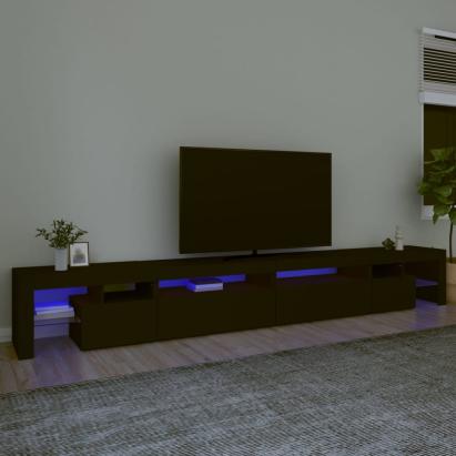 Comodă TV cu lumini LED, negru, 290x36,5x40 cm GartenMobel Dekor