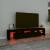 Comodă TV cu lumini LED, negru, 200x36,5x40 cm GartenMobel Dekor