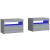Noptiere cu lumini LED, 2 buc., gri sonoma, 60x35x40 cm GartenMobel Dekor