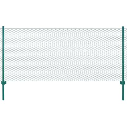 Gard din plasă de sârmă cu stâlpi, verde, 25 x 0,75 m, oțel GartenMobel Dekor