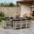 Set mobilier de grădină cu perne 11 piese gri deschis poliratan GartenMobel Dekor