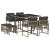 Set mobilier grădină cu perne, 9 piese, gri, poliratan GartenMobel Dekor