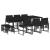 Set mobilier de exterior cu perne, 11 piese, negru, poliratan GartenMobel Dekor